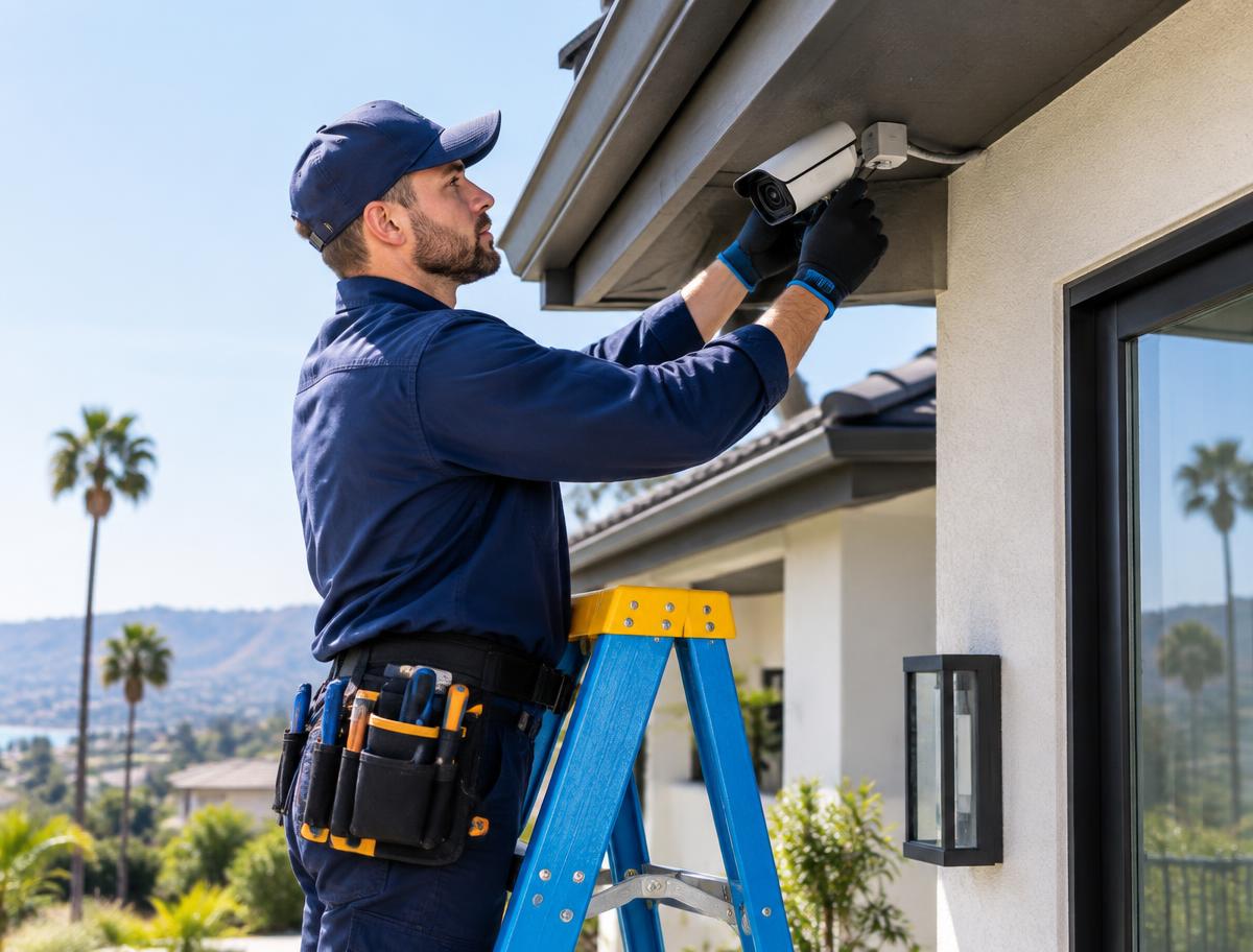 Outdoor security camera installation